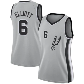 Women's Sean Elliott San Antonio Spurs Swingman Silver Jersey - Statement Edition
