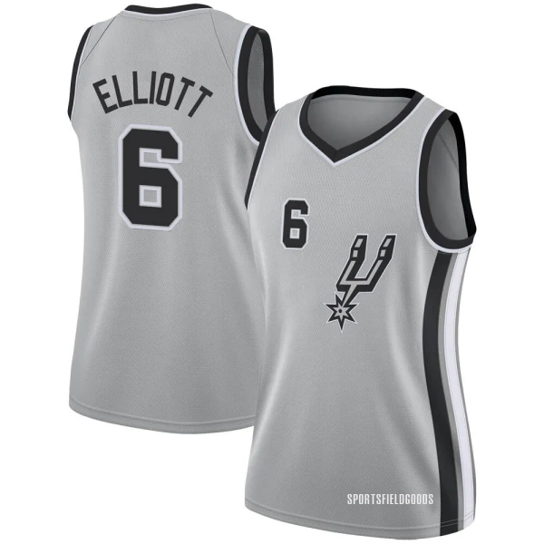 Women's Sean Elliott San Antonio Spurs Swingman Silver Jersey - Statement Edition