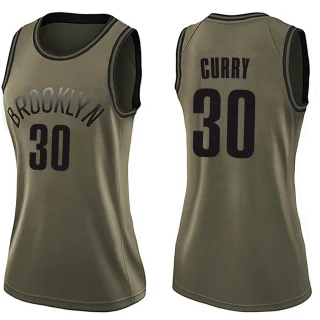 Women's Seth Curry Brooklyn Nets Green Swingman Salute to Service Jersey