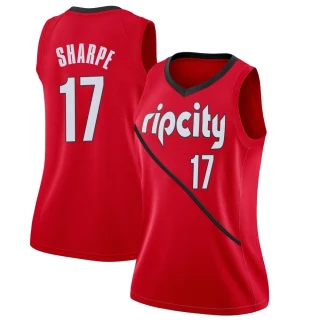 Women's Shaedon Sharpe Portland Trail Blazers Red Swingman 2018/19 Jersey - Earned Edition