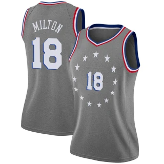 Women's Shake Milton Philadelphia 76ers Gray Swingman 2018/19 Jersey - City Edition