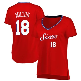 Women's Shake Milton Philadelphia 76ers Red Fast Break Jersey - Statement Edition