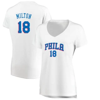 Women's Shake Milton Philadelphia 76ers White Fast Break Jersey - Association Edition