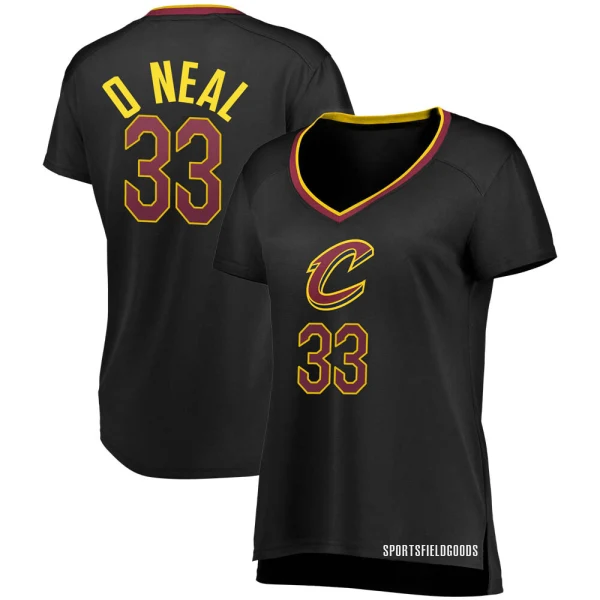 Women's Shaquille O'Neal Cleveland Cavaliers Black Fast Break Jersey - Statement Edition