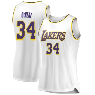 Women's Shaquille O'Neal Los Angeles Lakers White Swingman 2018/19 Jersey - Association Edition