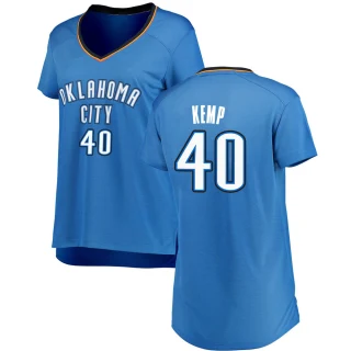 Women's Shawn Kemp Oklahoma City Thunder Blue Fast Break Replica Jersey - Icon Edition