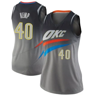 Women's Shawn Kemp Oklahoma City Thunder Gray Swingman Jersey - City Edition