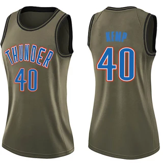 Women's Shawn Kemp Oklahoma City Thunder Green Swingman Salute to Service Jersey