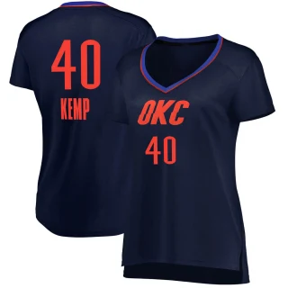 Women's Shawn Kemp Oklahoma City Thunder Navy Fast Break Jersey - Statement Edition