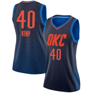 Women's Shawn Kemp Oklahoma City Thunder Navy Swingman Jersey - Statement Edition