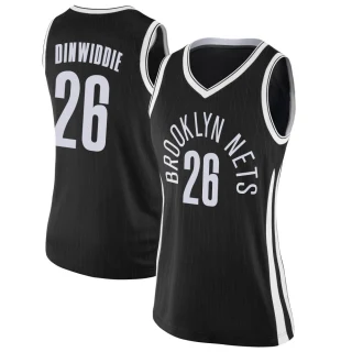 Women's Spencer Dinwiddie Brooklyn Nets Black Swingman Jersey - City Edition