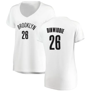 Women's Spencer Dinwiddie Brooklyn Nets White Fast Break Jersey - Association Edition
