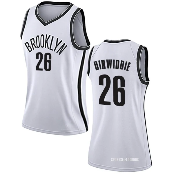 Women's Spencer Dinwiddie Brooklyn Nets White Swingman Jersey - Association Edition