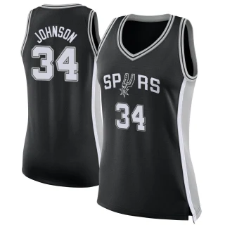 Women's Stanley Johnson San Antonio Spurs Black Swingman Jersey - Icon Edition