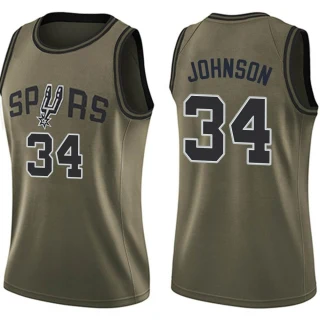 Women's Stanley Johnson San Antonio Spurs Green Swingman Salute to Service Jersey