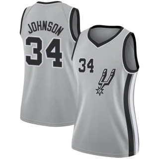 Women's Stanley Johnson San Antonio Spurs Swingman Silver Jersey - Statement Edition