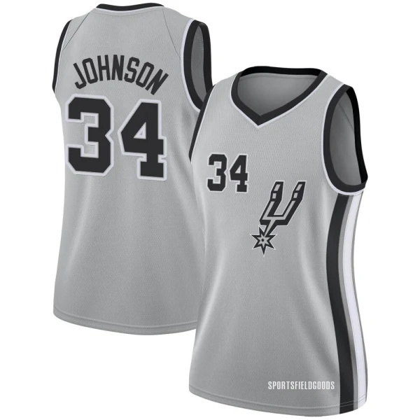 Women's Stanley Johnson San Antonio Spurs Swingman Silver Jersey - Statement Edition