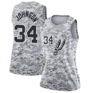 Women's Stanley Johnson San Antonio Spurs White Swingman 2018/19 Jersey - Earned Edition