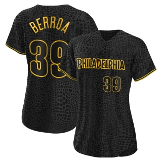 Women's Steward Berroa Philadelphia Phillies Black Authentic Snake Skin City Jersey