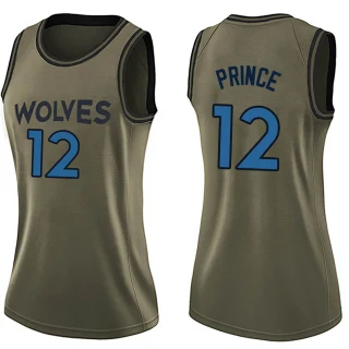 Women's Taurean Prince Minnesota Timberwolves Green Swingman Salute to Service Jersey