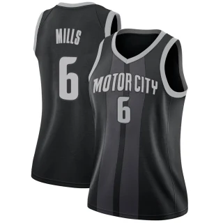 Women's Terry Mills Detroit Pistons Black Swingman 2018/19 Jersey - City Edition