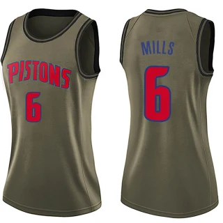 Women's Terry Mills Detroit Pistons Green Swingman Salute to Service Jersey