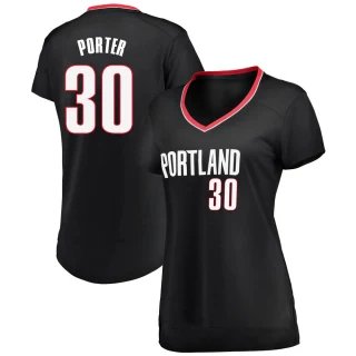 Women's Terry Porter Portland Trail Blazers Black Fast Break Jersey - Icon Edition