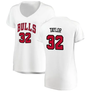 Women's Terry Taylor Chicago Bulls White Fast Break Jersey - Association Edition