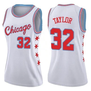 Women's Terry Taylor Chicago Bulls White Swingman Jersey - City Edition