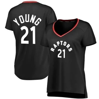 Women's Thaddeus Young Toronto Raptors Black Fast Break Jersey - Iconic Edition