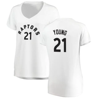 Women's Thaddeus Young Toronto Raptors White Fast Break Jersey - Association Edition