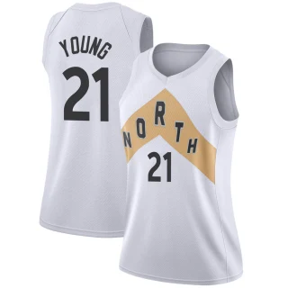Women's Thaddeus Young Toronto Raptors White Swingman 2018/19 Jersey - City Edition