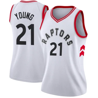 Women's Thaddeus Young Toronto Raptors White Swingman Jersey - Association Edition