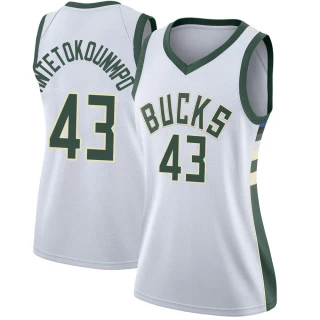 Women's Thanasis Antetokounmpo Milwaukee Bucks White Swingman Jersey - Association Edition