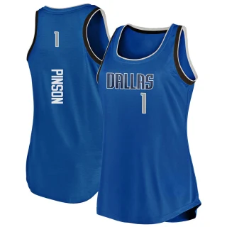 Women's Theo Pinson Dallas Mavericks Blue Fast Break Movement Tank Jersey - Icon Edition