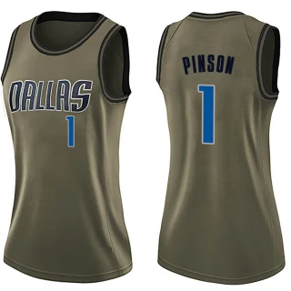 Women's Theo Pinson Dallas Mavericks Green Swingman Salute to Service Jersey