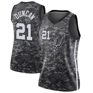Women's Tim Duncan San Antonio Spurs Black Swingman Jersey - City Edition