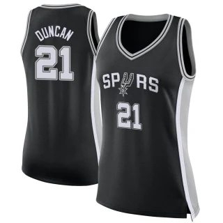 Women's Tim Duncan San Antonio Spurs Black Swingman Jersey - Icon Edition