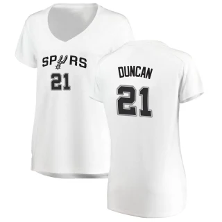 Women's Tim Duncan San Antonio Spurs White Fast Break Jersey - Association Edition