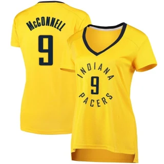 Women's T.J. McConnell Indiana Pacers Gold Fast Break Jersey - Statement Edition