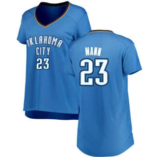 Women's Tre Mann Oklahoma City Thunder Blue Fast Break Replica Jersey - Icon Edition