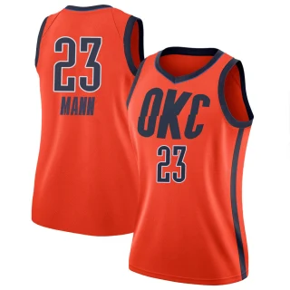Women's Tre Mann Oklahoma City Thunder Orange Swingman 2018/19 Jersey - Earned Edition