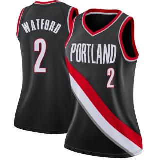 Women's Trendon Watford Portland Trail Blazers Black Swingman Jersey - Icon Edition
