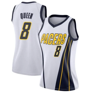 Women's Trevelin Queen Indiana Pacers White Swingman 2018/19 Jersey - Earned Edition