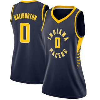 Women's Tyrese Haliburton Indiana Pacers Navy Swingman Jersey - Icon Edition