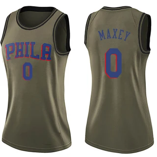 Women's Tyrese Maxey Philadelphia 76ers Green Swingman Salute to Service Jersey