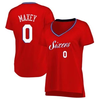 Women's Tyrese Maxey Philadelphia 76ers Red Fast Break Jersey - Statement Edition