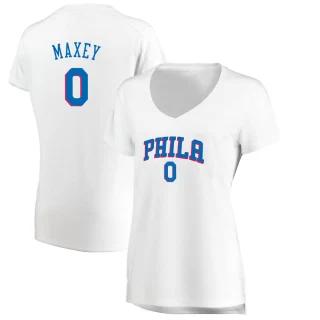 Women's Tyrese Maxey Philadelphia 76ers White Fast Break Jersey - Association Edition