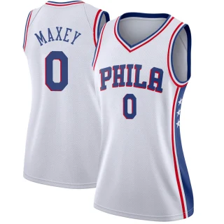 Women's Tyrese Maxey Philadelphia 76ers White Swingman Jersey - Association Edition