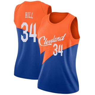 Women's Tyrone Hill Cleveland Cavaliers Blue Swingman 2018/19 Jersey - City Edition